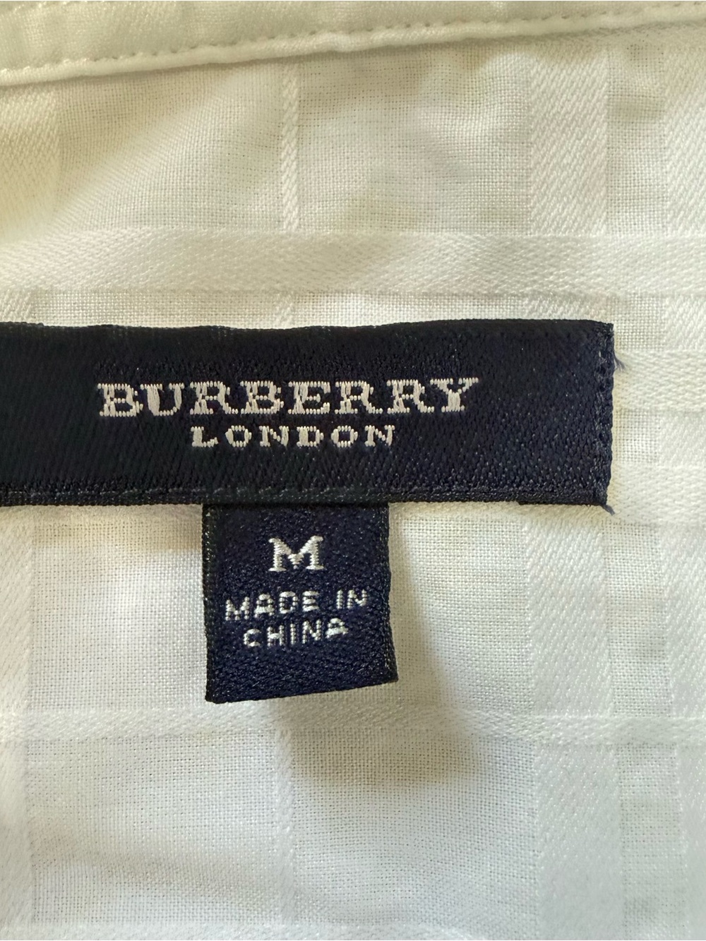 Burberry London White Jacquard Nova Check Button Up Shirt Medium - Picture 8 of 12